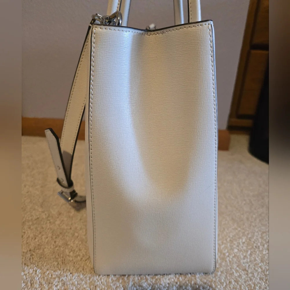 Kate Spade Sam Icon Large Leather Tote Bag Parchment - Picture 8 of 11